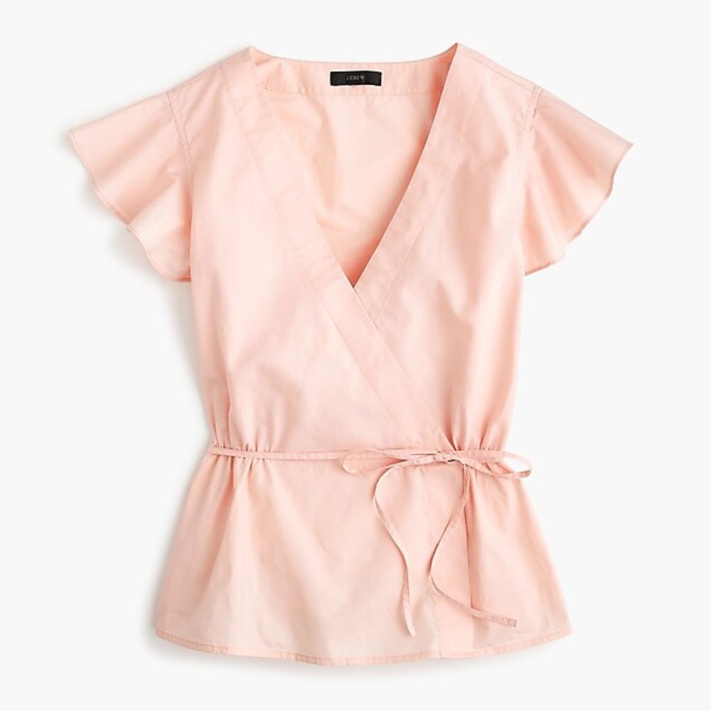 J.Crew Flutter-sleeve wrap top
